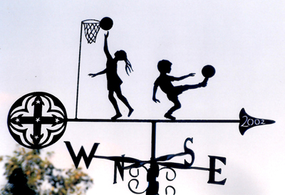 School sports with Emblem weathervane